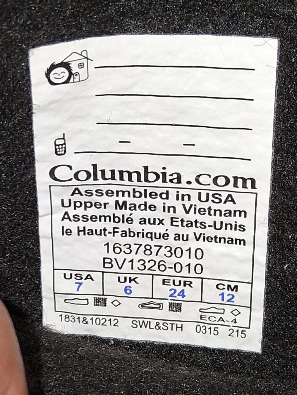 Columbia Black Winter Boots with Blue Logo